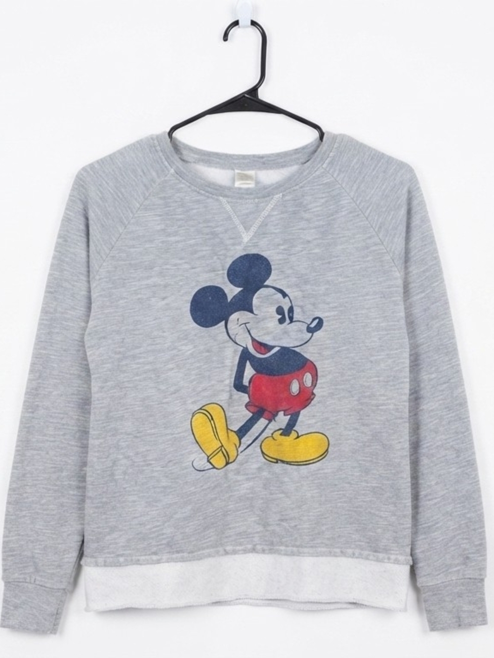 Disney Gray Mickey Mouse Pullover Sweatshirt with Red & Yellow Graphic